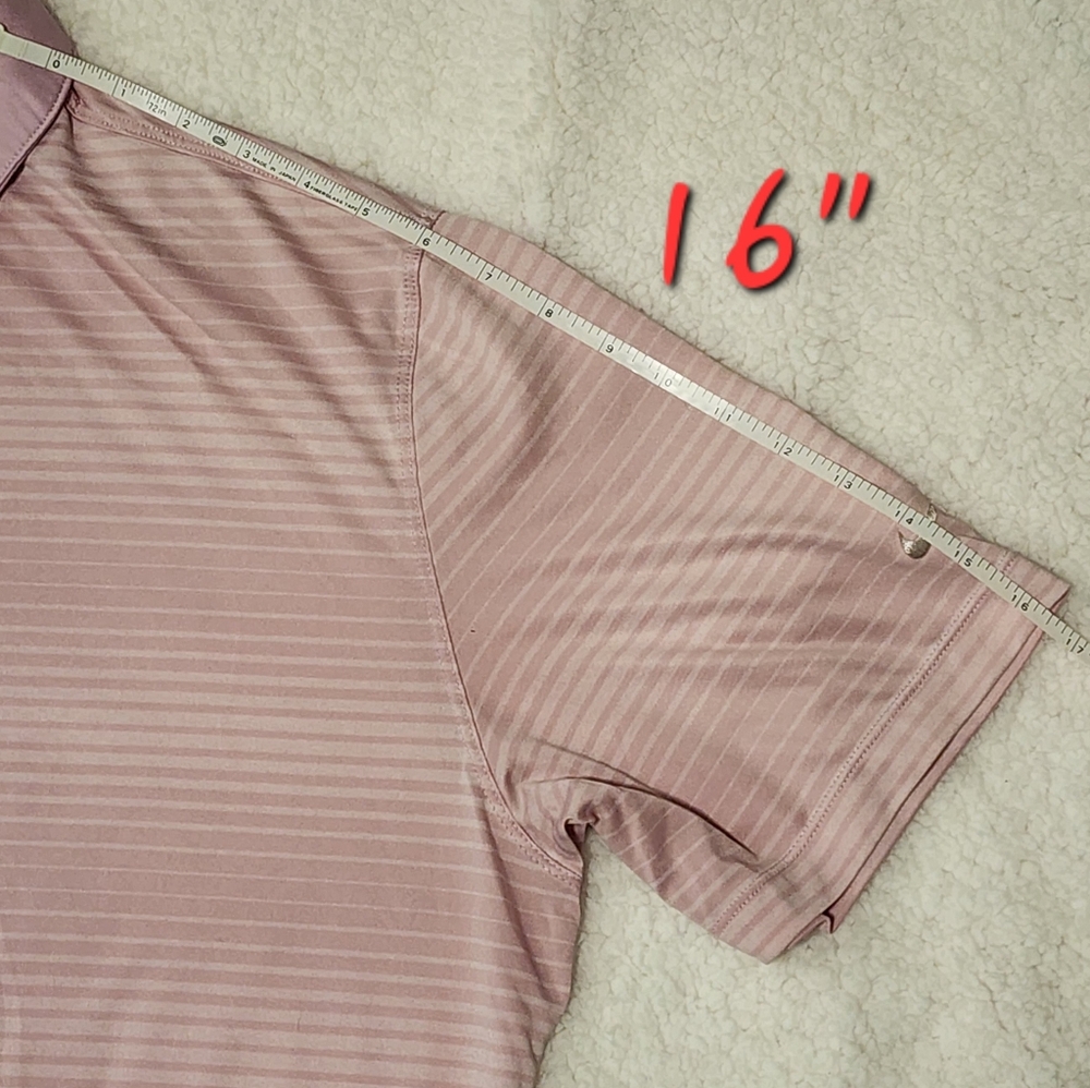 Nike Golf Tour Performance Dri-Fit Polo Size XL Striped Pink - Picture 8 of 8